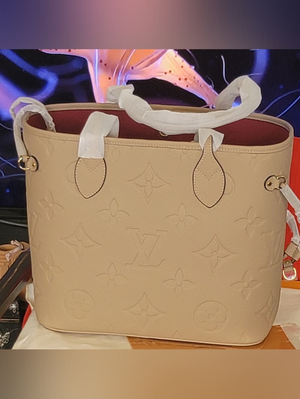 ❗️Beige Embossed Monogram Tote NEVERFULL -  REP ❗️